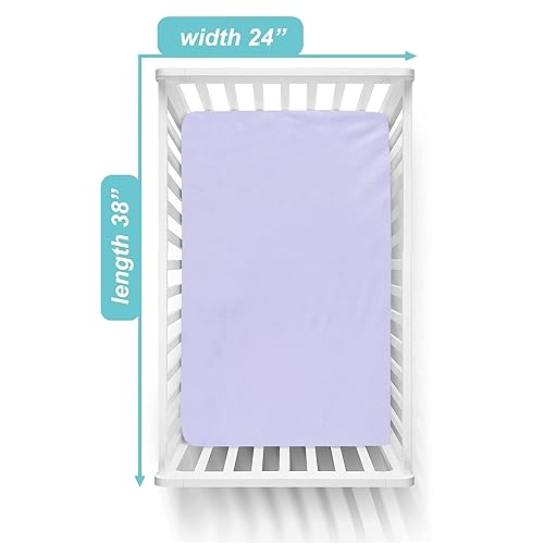 Miniatura 3 de TL Care Heavenly Soft - Sábana para cuna de chenilla, color lavanda, para niñas