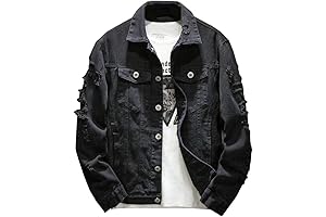 Distressed Denim Jacket: A Rugged Classic for Gothic Men