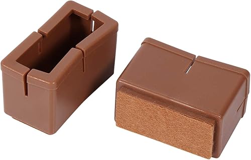 Miniatura 8 de Protectores de suelo para patas de silla, 8 piezas de silicona marrón para muebles de mesa, tapas de patas de patas de taburete, calcetines para