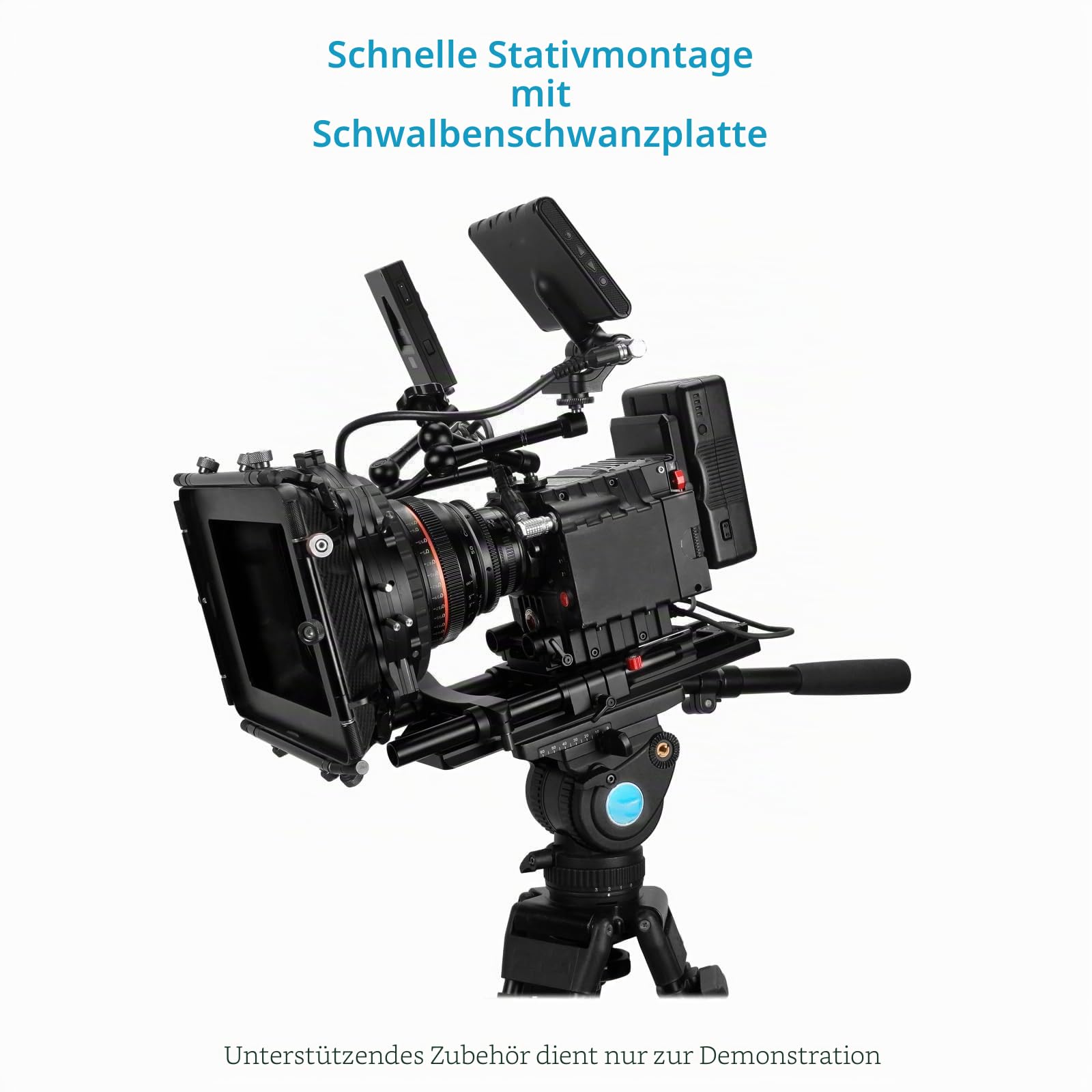 PROAIM 19–15mm Kamera-Basisplatte mit Dovetail-Platte & Schnellverschluss | CNC-Aluminiumgehäuse mit 1/4"-20- & 3/8"-16-Gewinden; für 15mm- und 19mm-Rohrsysteme, DSLR bis Cine-Kamera