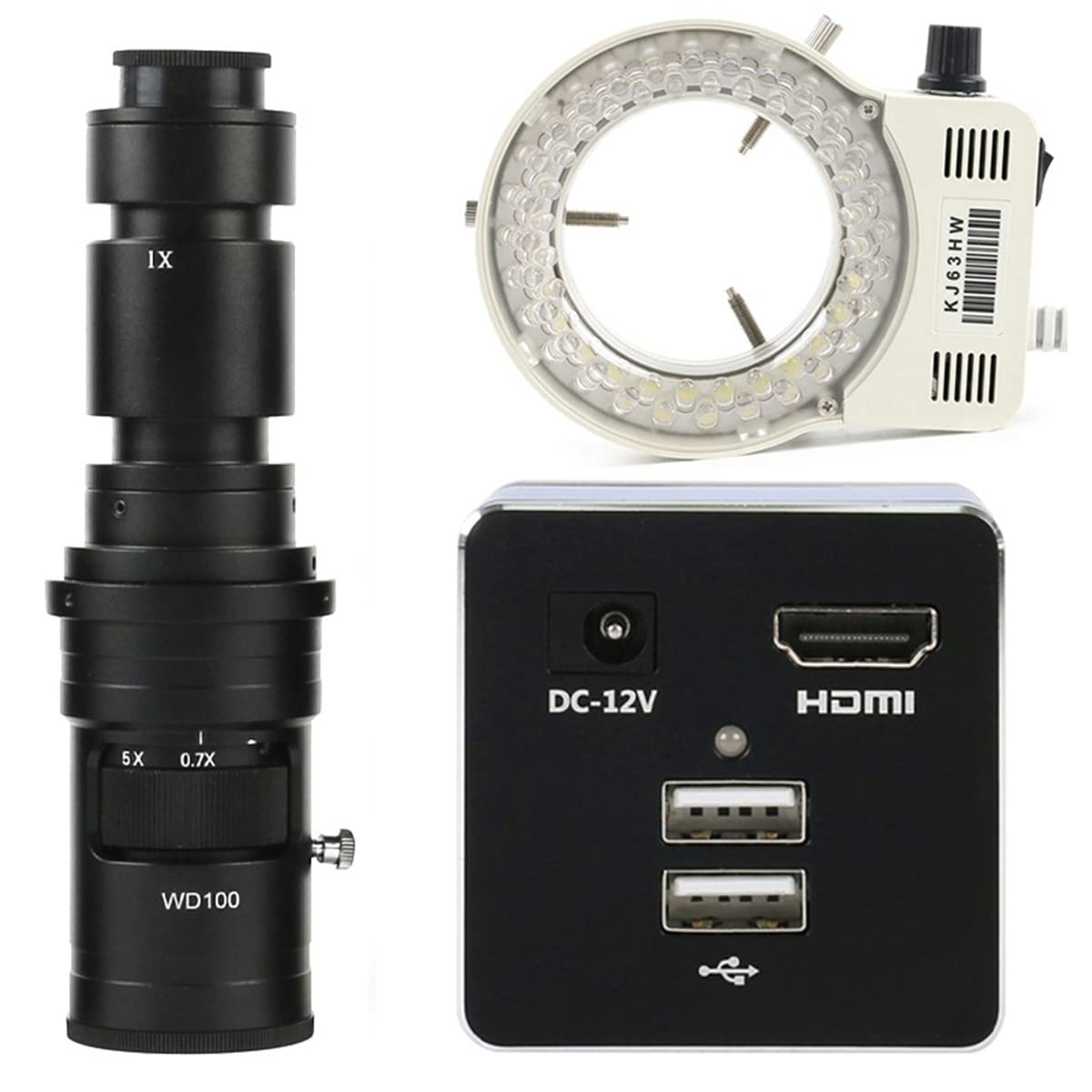 ZTBH Zestaw akcesoriów do mikroskopu 5.0MP 1080P IMX335 mikroskop wideo 300x C-MOUNT soczewki mikroskopowe slajdy (kolor: 500x z LED)