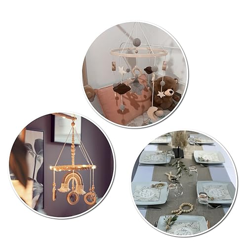 Miniatura 6 de Campana de cama con cuentas de madera para cuna de bebé, campanilla de viento, campanilla de cama para niños y niñas, de madera, para decoración de