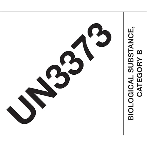 Tape Logic Etiquetas DL1404, UN3373 Categoría de sustancia biológica B ", 4 "x 4 34", negroblanco, 500 por rollo