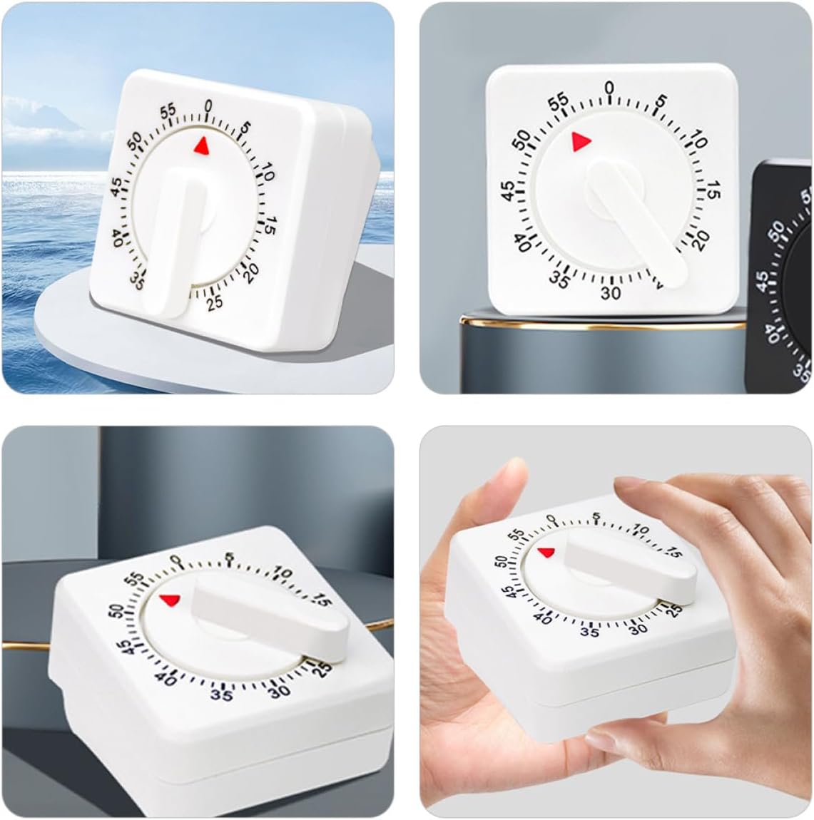 Mechanical Kitchen Timer 60-Minute Wind-up Cooking Timer Stainless Steel Portable Time Manager for Baking and Seniors