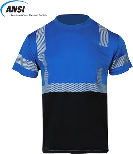 Miniatura 8 de VENDACE Hi Vis - Camisetas de seguridad reflectantes para hombre, ANSI Clase 2, alta visibilidad, camiseta de trabajo de construcción (amarillo, XL)