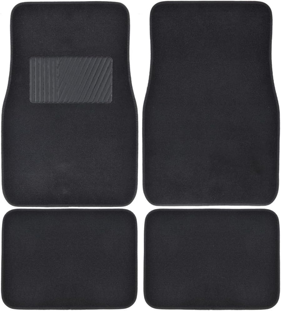 BDK Premium Heavy Duty Carpet Floor Mats for Car - Universal Fit, Extra Carpeting, 4 Piece