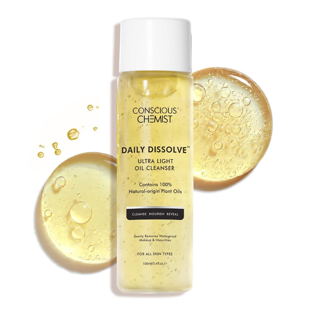 Conscious Chemist® Ultra Light Oil Face Cleanser (100ml) With Olives | Removes Makeup, SPF And Impurities For Soft & Glowing Skin | 100% Natural Oils | Cruelty Free