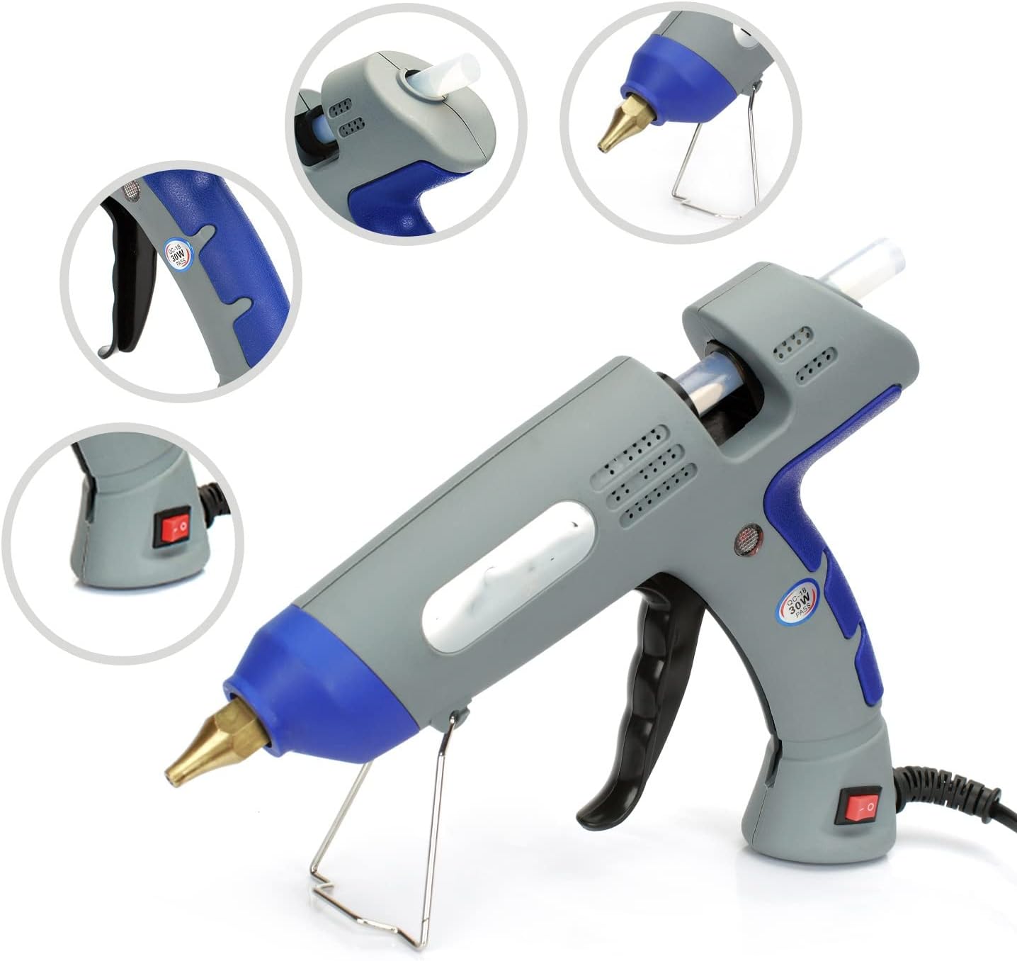 30W Glue Gun DIY Tools High Temp Hot Melt with 20pcs Premium Sticks for Crafts Use Decoration