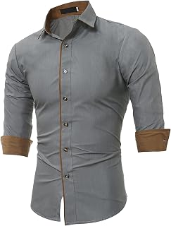 OULIWANGLUO Men Slim Personality Long Sleeve Bottoming Shirt Bottoming Hip Hop Button Shirt Baggy Simple Cardigan Blouse