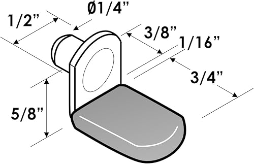 Miniatura 7 de Rok Hardware ROKSPGV14B - Paquete de 50 clavijas de soporte de vidrio en forma de L de 14 de pulgada (0.250 in) para muebles, armario, estante con