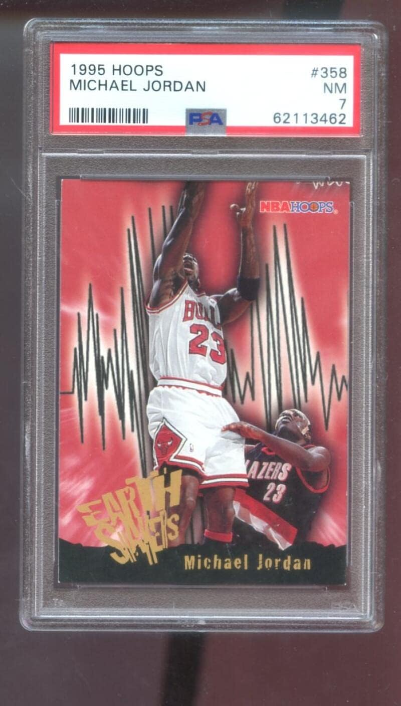 1995-96 Hoops #358 Michael Jordan PSA 7 Graded Basketball Card NBA 95-96 1995-1996 Chicago Bulls