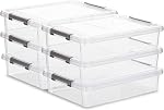 Citylife 3 PCS Plastic Storage Bins with Latching Lids Clear File Box Portable Storage Containers for Organizing A4 Paper, Document, Scrapbook, 14.65" x 10.43" x 2.87"