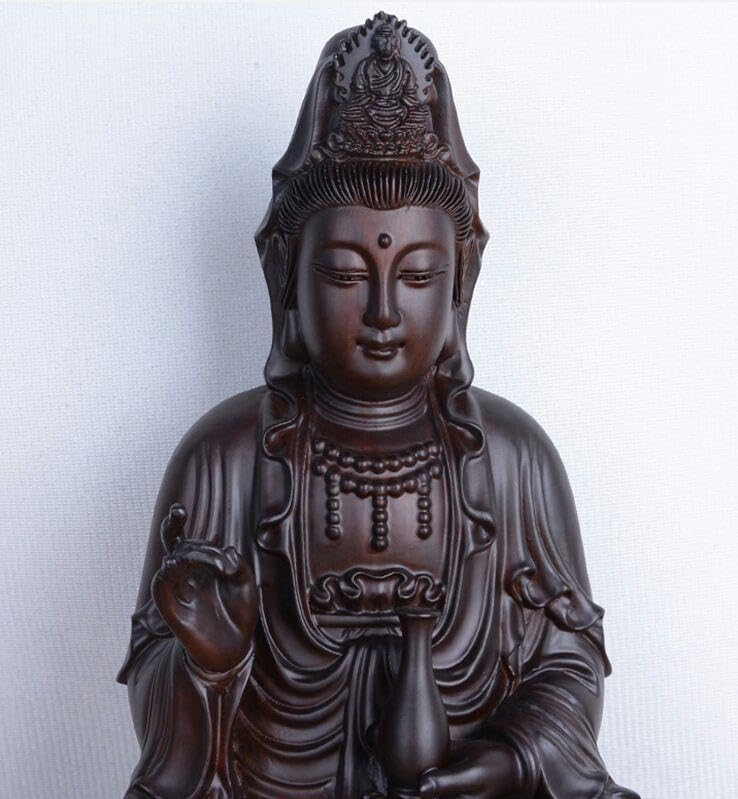 功作 木彫観音立像 功作観音立像 一位 木彫観音 共箱 功