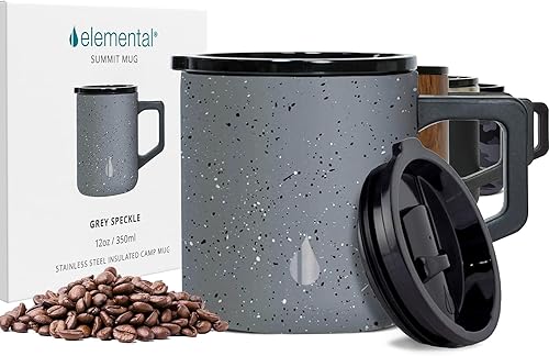 Elemental Taza de café aislada Taza de viaje Summit de acero inoxidable de triple pared para bebidas calientes y frías Taza de café térmica con