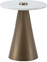 Vista 1 de Mesa Auxiliar 45 x 45 x 52 Mármol Blanco Metal Dorado Antiguo