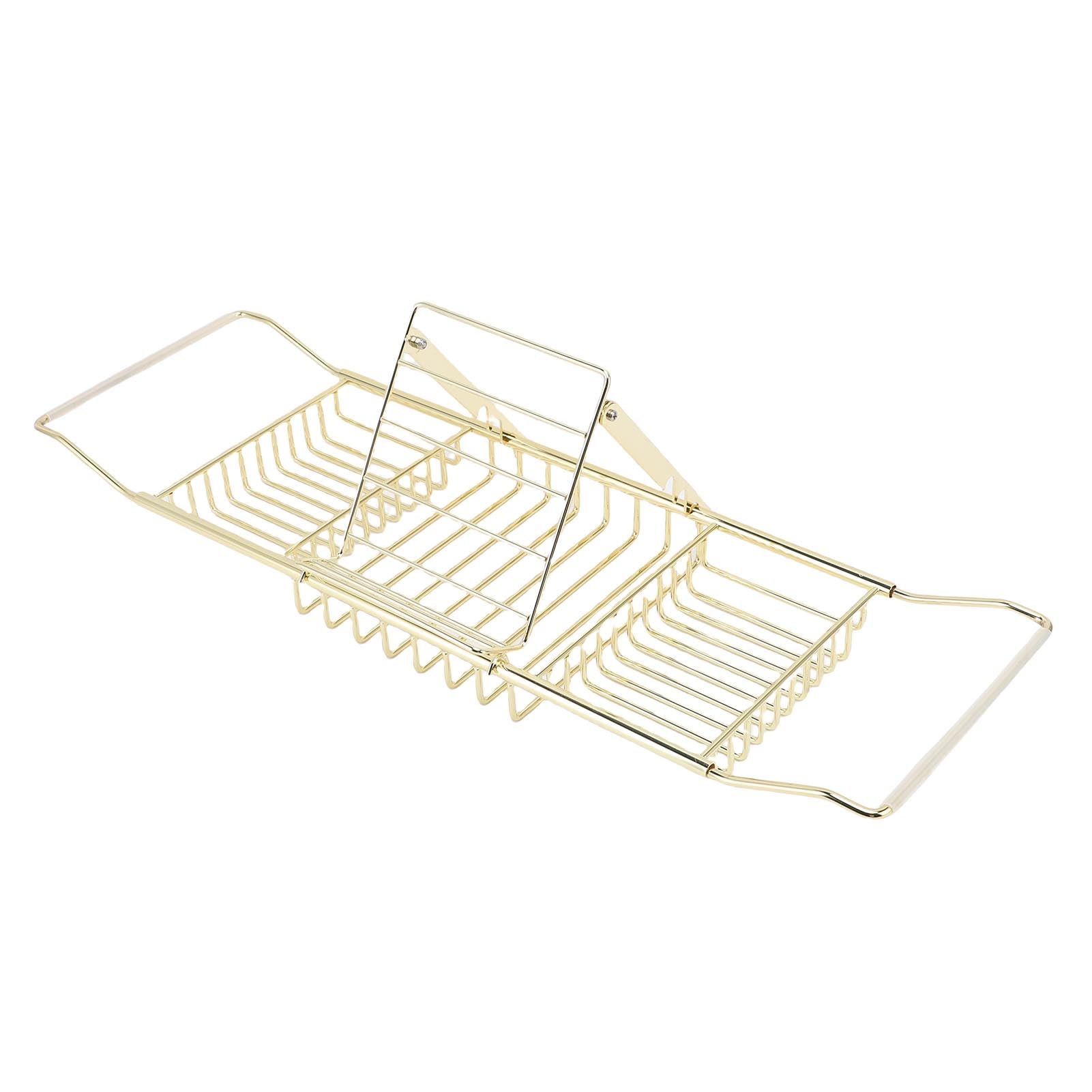 Generic Bandeja Extensible para Bañera de Ducha, Estética Elegante Ajustable para Bañera, champú, Bolas de Baño para Reducir el Desorden (Gold)
