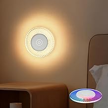 Kintion Round Night Light, Portable LED Night Light with RGB Mode, Rechargeable Dimmable Soft Warm Light for Bedside,Timer & Touch Control,for Kids, Nursery Room, Bedroom, 1Pcs