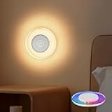 Kintion Round Night Light, Portable LED Night Light with RGB Mode, Rechargeable Dimmable Soft Warm Light for Bedside,Timer & Touch Control,for Kids, Nursery Room, Bedroom, 1Pcs