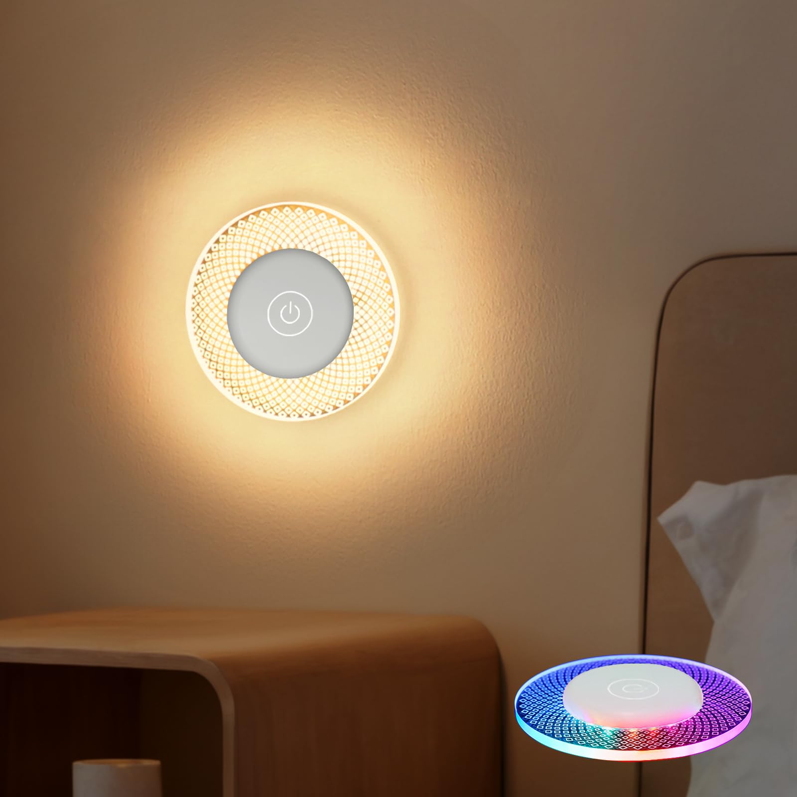 Kintion Nachtlicht Kinder Dimmbar, Nachtlicht Stilllicht Baby, LED Nachtlicht Dimmbar mit Timer und Touch, 16 Modi 256 RGB für Deko Schlafzimmer Kinderzimmer Geschenke, 1 Stück