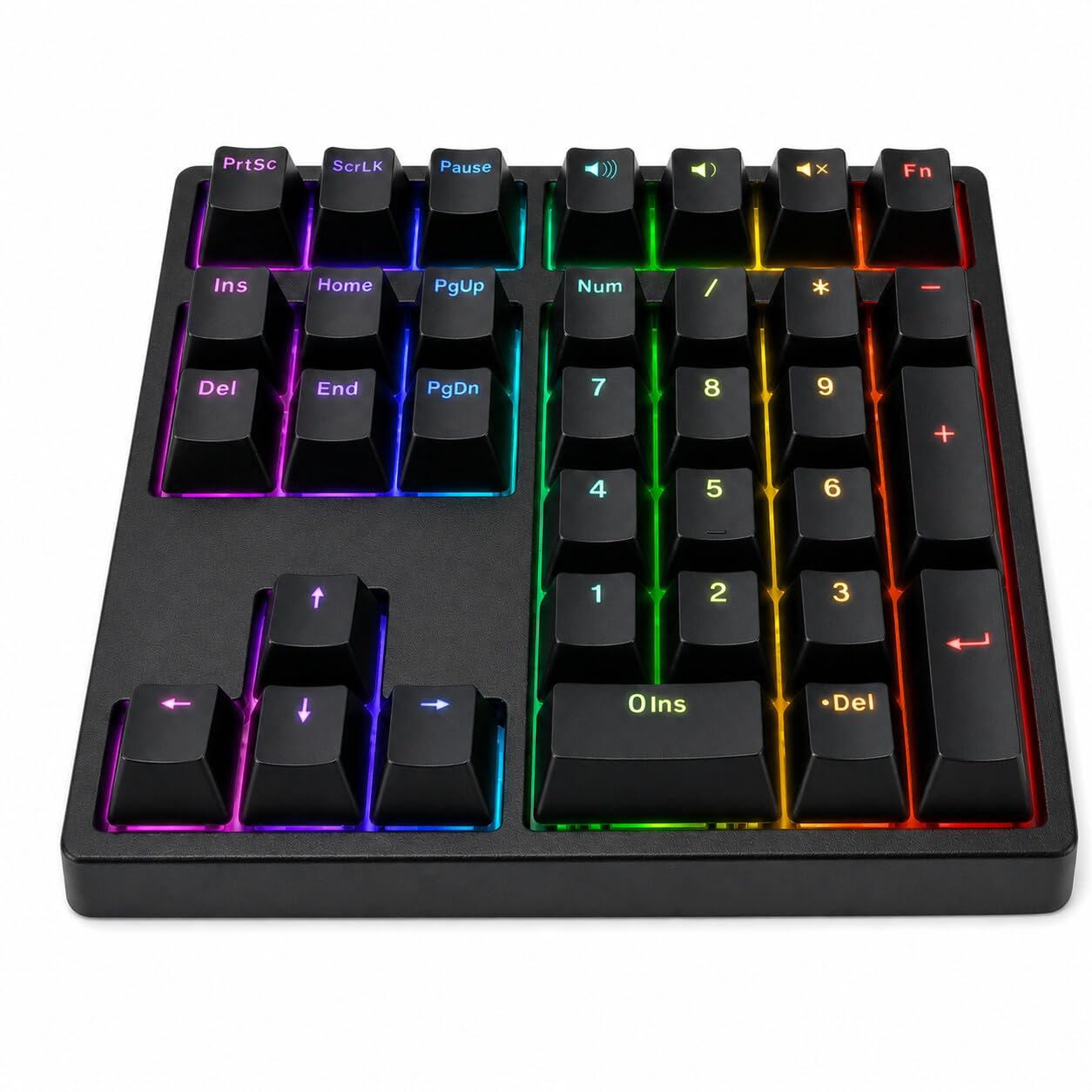 Wired Mechanical Number Pad, USB C 34 Keys Numeric Keypad with Blue Switch RGB Backlit PBT ABS Detachable Cable for Laptop Desktop PC Office Data Entry Gaming (Black)-image-11