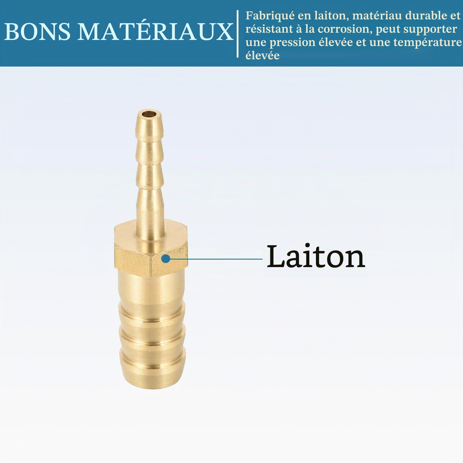 QUARKZMAN 10mm à 4mm Dia Droit Laiton Raccord cannelé Tuyau Raccord Réducteur x 2PCS Droit Connecteur Adaptateur pour Tuyau Connexion, [Doré]