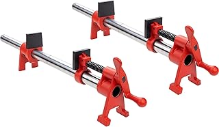 1/2 Inch Wood Gluing Pipe Clamp Set with 30" Metal Pipe, 2-Pack Professional H-Style Heavy Duty Quick Release Clamps for Woodworking