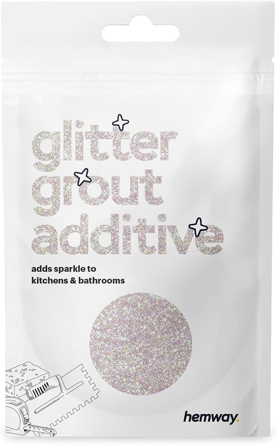 Hemway Glitter Grout Additive Sample Sized Packet Great for Usage in
