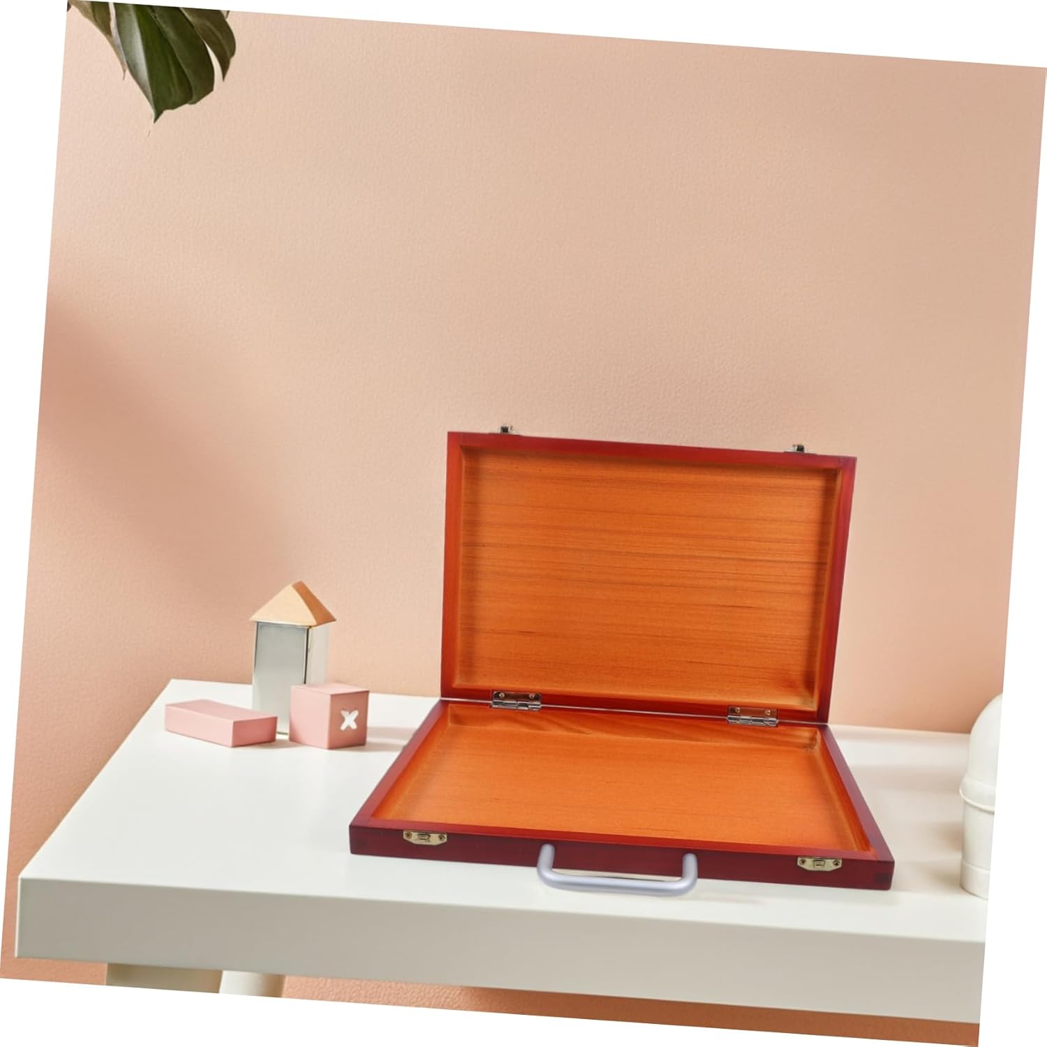 ORFOFE Portable Wooden Art Supply Organizer Case European Style Lightweight Painting Storage Box for Brushes and Stationery Multi Functional Drawing Tool Container