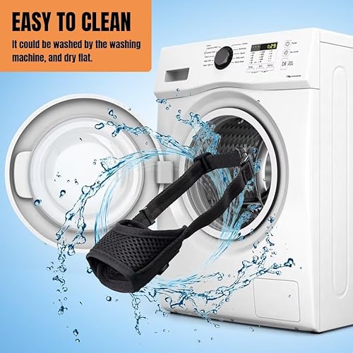 Miniatura 2 de Lxnoap Bozal rápido negro para perros pequeños, ajustable, potable, cómodo, transpirable, para morder, ladrar, masticar, talla S