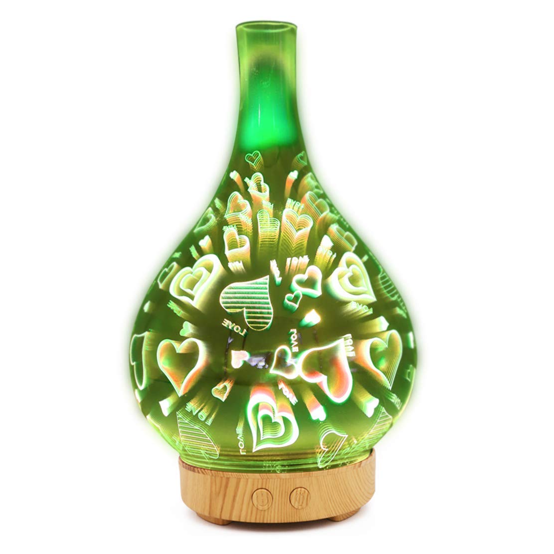 3D humidificateur de table en verre avec éclairage indirect et lumière colorée Diffuseur arôme aromatique purificateur d'air espace bureau médical
