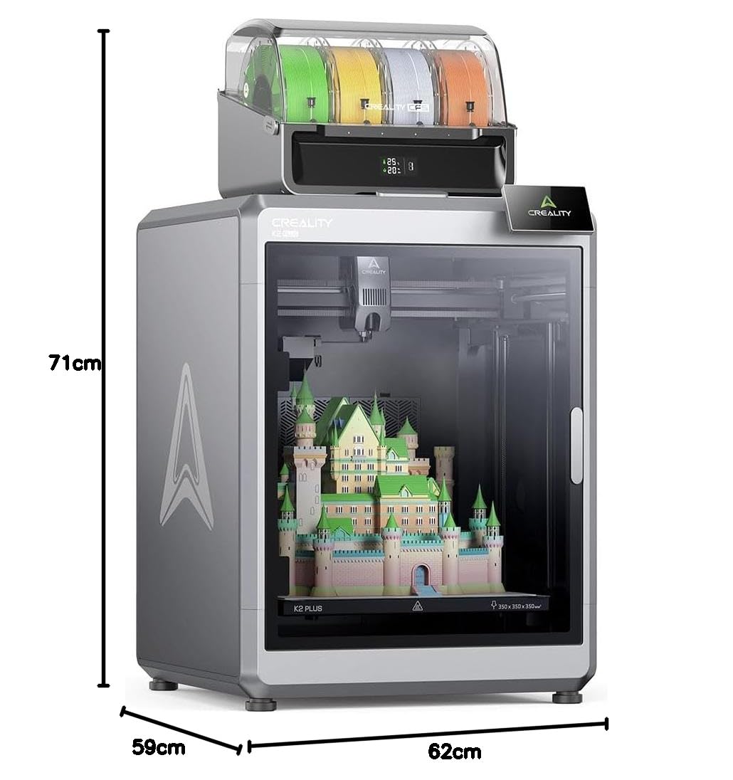 Imprimante 3D Creality K2 Plus Combo, Impression Multicolore avec CFS, Vitesse d'impression de 600 mm/s, extrudeuse à entraînement Direct Haute température 350 °C, 13,78 x 13,78 x 13,78 Pouces