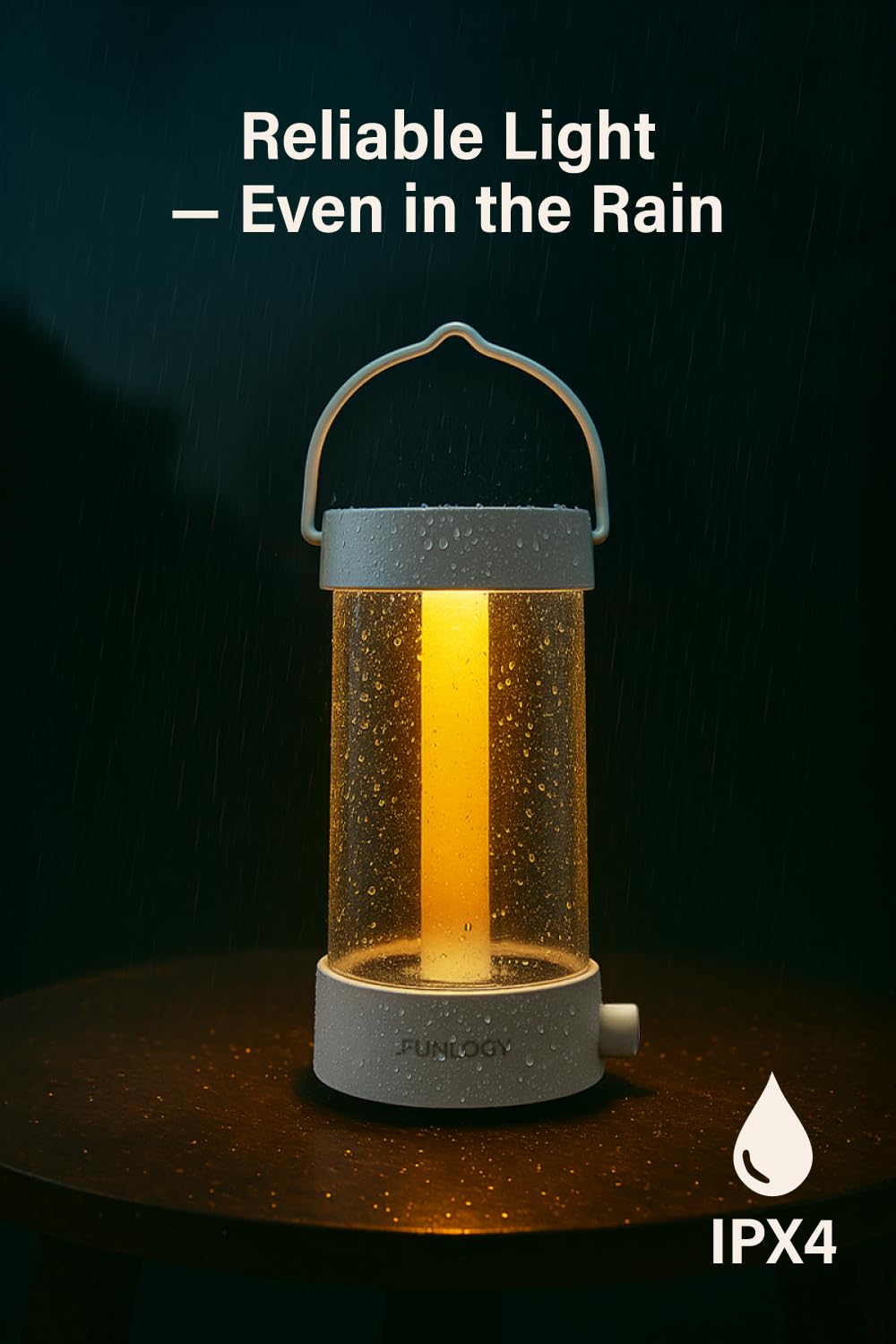 FUNLOGY Linterna LED recargable para camping, luz vintage regulable de 360°, banco de energía de 4000 mAh, alto CRI 95, resistente al agua IPX4, portátil para el hogar, emergencia, al aire libre
