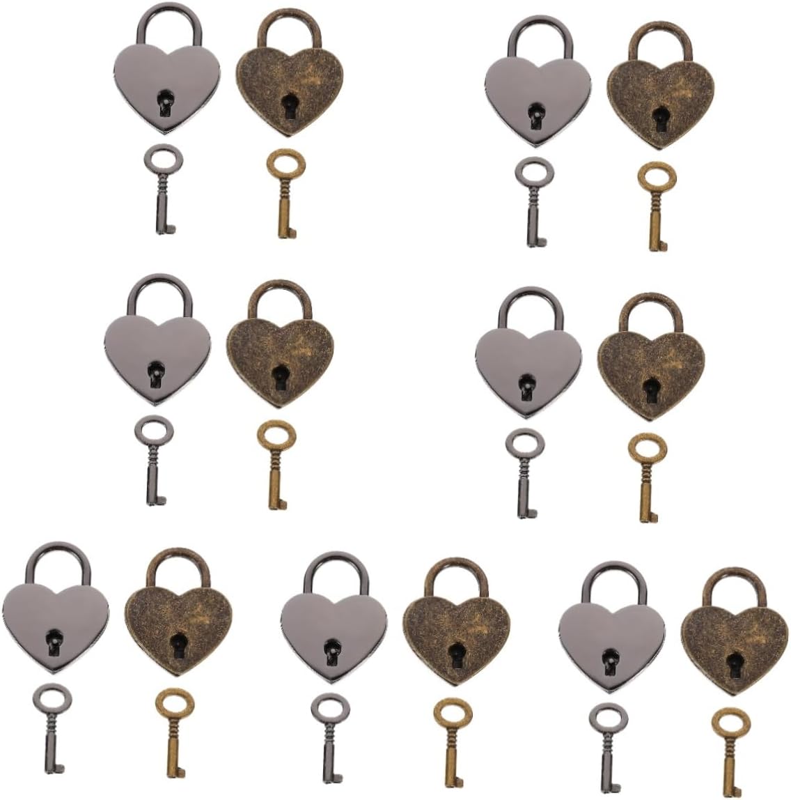 14 Pcs Heart Lock Color Padlock Heart-Shaped Lock Hanging Luggage Lock Wishing Lock Bag Hanging Lock Color Love Lock Handbag Lock Wishing Couple Lock Color Couple Lock/2069