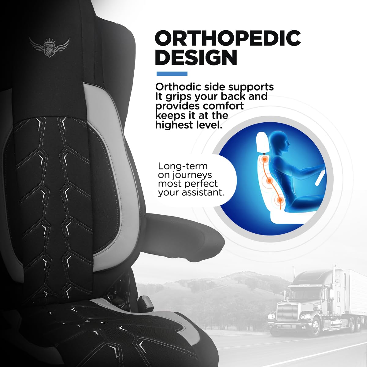 ROYAL LKW-Sitzbezüge für ACTROS MP4, MP5 – komfortabel und individuell – LKW-Zubehör – aus hochwertigem Jacquard und Öko-Leder BLAU