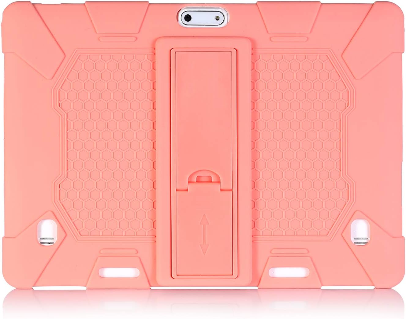 HminSen Case for Dragon Touch Notepad K10 / Max10 Tablet, Silicone Adjustable Stand Cover Compatible Dragon Touch K10, Victbing 10, ZONKO 10.1，Hoozo 10, Winsing 10, Lectrus 10.1 Android Tablet (Pink)