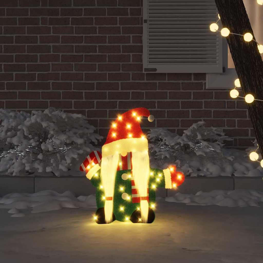 Mangloder Beleuchteter Gnom aus Lamé-Stoff mit 60 LEDs warmweiß, 71 x 64 cm, USB, 8 Modi, 2D-Design für innen und außen, weihnachtlicher Baumschmuck als Deko Figur
