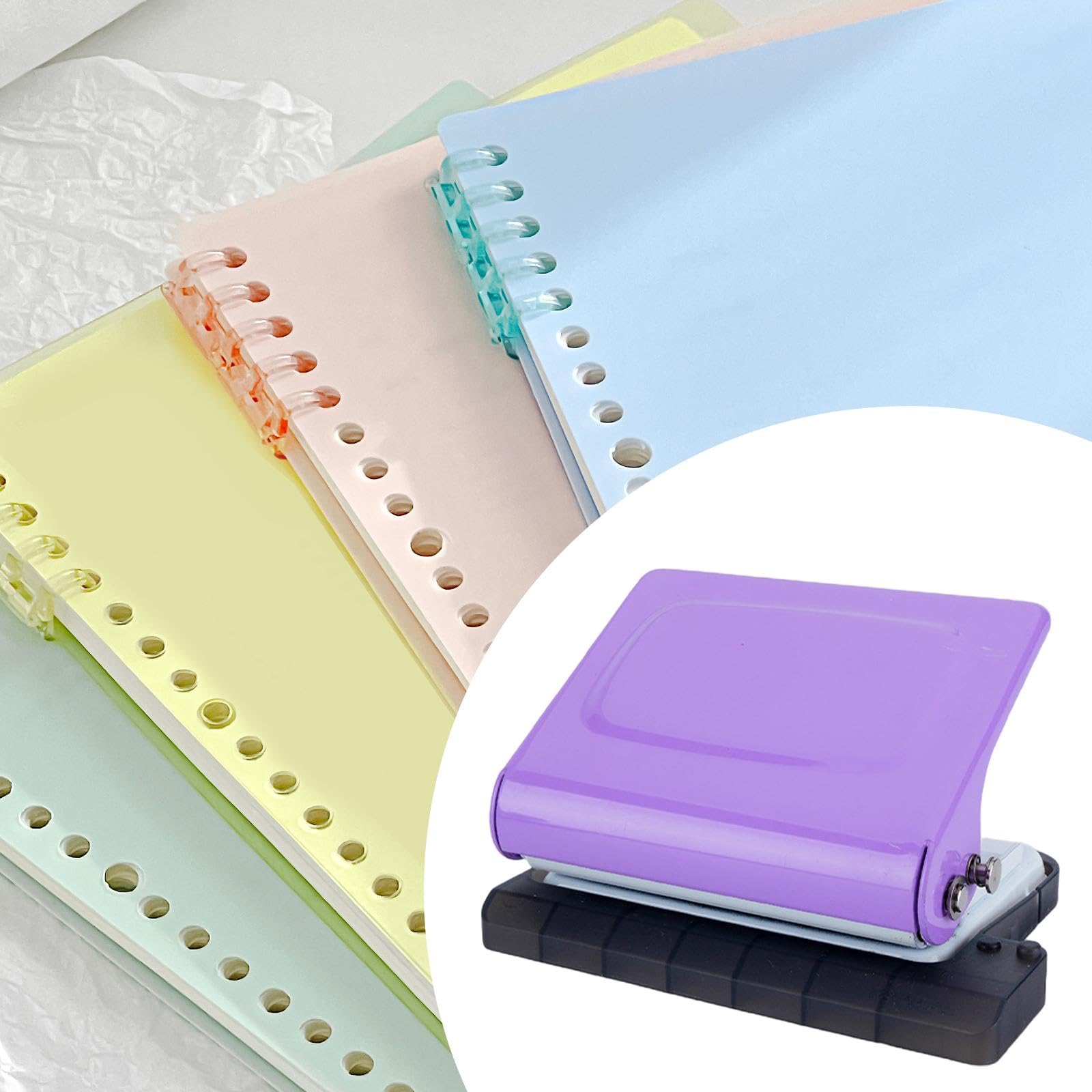 Efficiente Perforatrice a 10 Fori per Ufficio E Lavori Artigianali, Viola