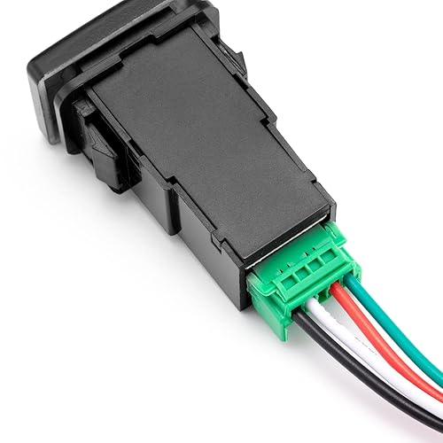 Miniatura 6 de Wsays Interruptor de botón de símbolo de luz antiniebla LED con cable conector, kit de encendidoapagado retroiluminado blanco compatible con Toyota