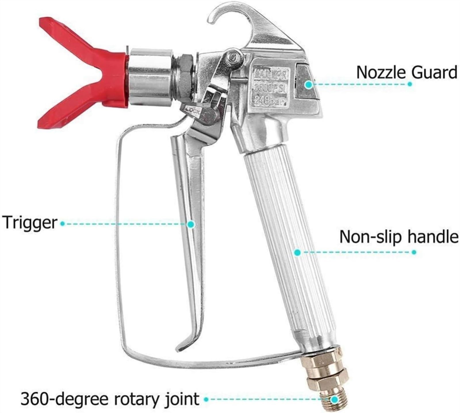 Zestaw aerografu 3600PSI wysokociśnieniowy airbrush farba w sprayu aerograf z osłoną dyszy opryskiwacz z pompą i bezpowietrzna maszyna natryskowa