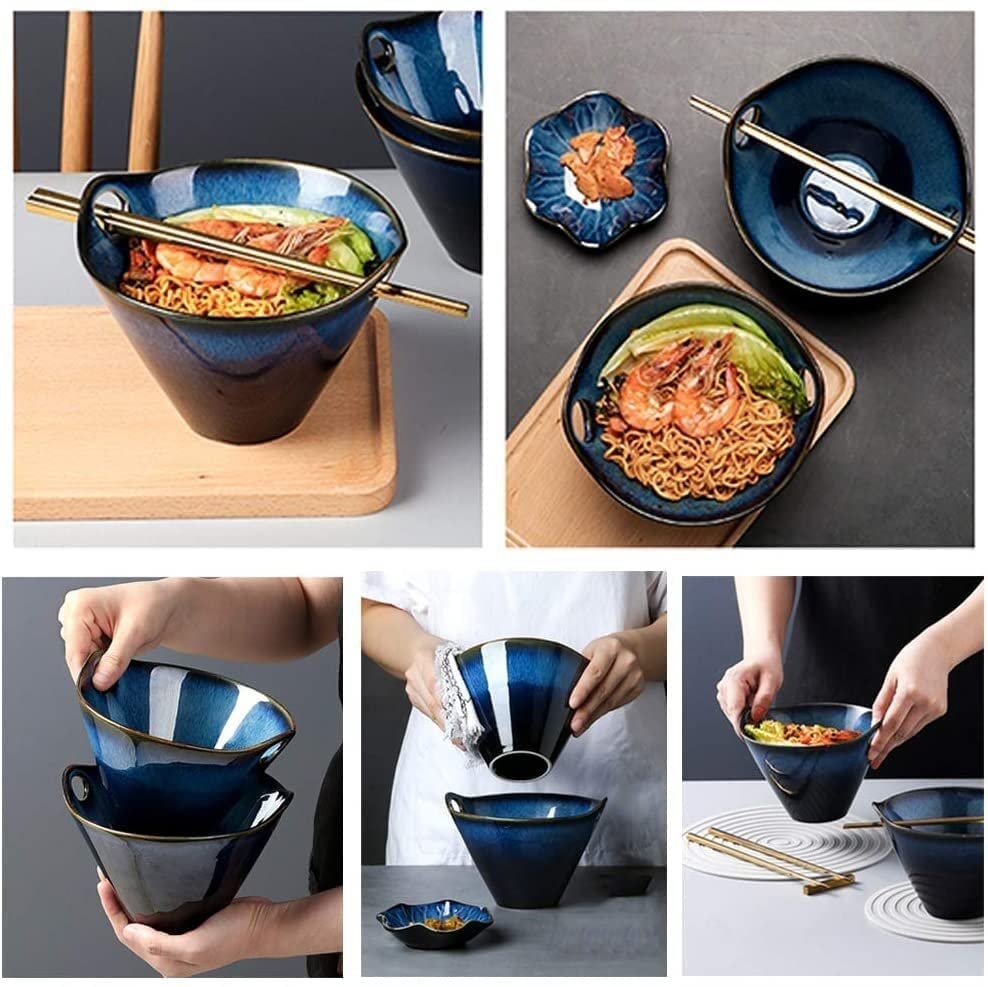 Bol à ramen en céramique stable avec accessoires authentiques - 6