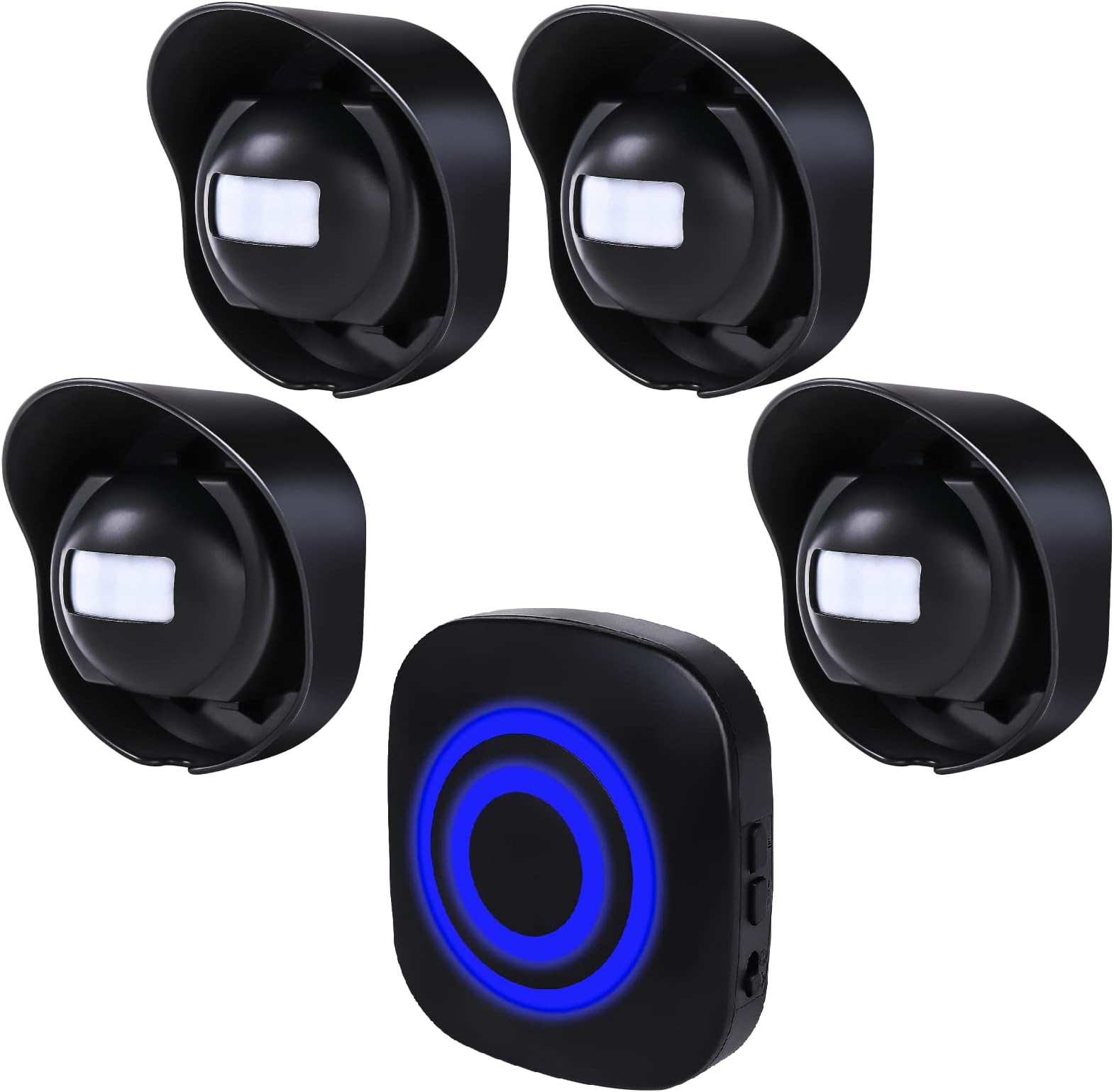 Seanme Driveway Alarm Wireless Outside Weatherproof, Outdoor Motion Sensor Alarm with 38 Chimes, 1 Receiver and 4 IP65 Waterproof PIR Motion Detector, 328ft Long Range