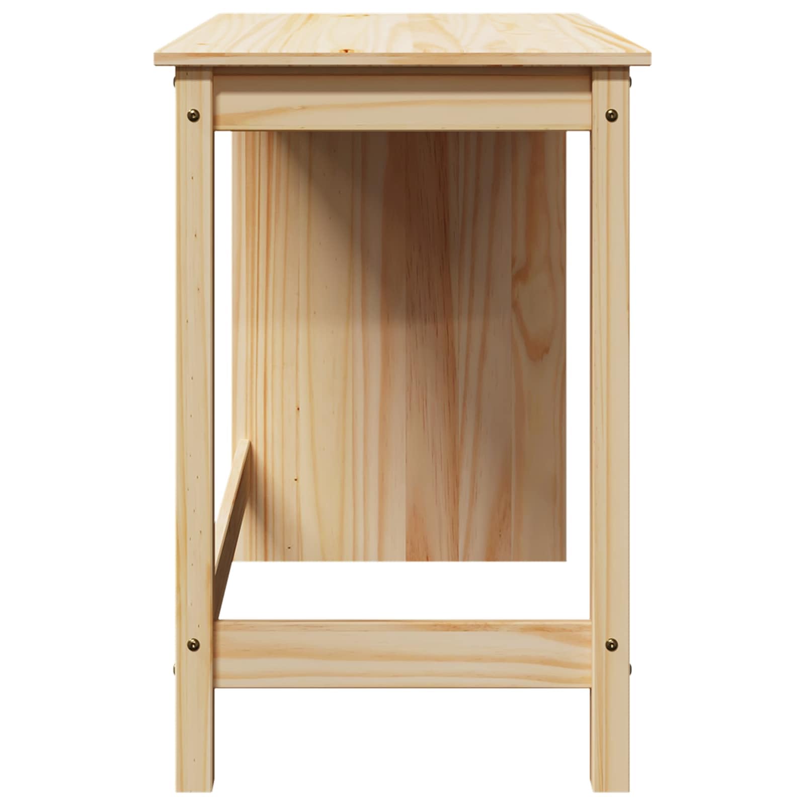 Scrivania marrone in legno massello di pino, 112 x 50 x 75 cm, moderna scrivania da ufficio per casa e studenti, piccolo tavolo da lavoro con superficie opaca, resistente scrivania per