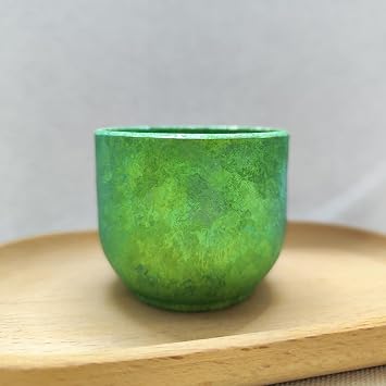 100ml / 3.4oz Titanium Tea Cup Double-Walled Hot Tea Mug Camping Sake Cup Lightweight (45g) Travel Cup Durable Teaware for Hiking Backpacking Home used, Gift RT080T (Green)