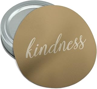Kindness Be Kind Happy Script on Tan Round Rubber Non-Slip Jar Gripper Lid Opener