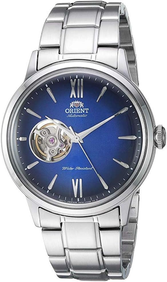 Men's "Helios' Stainless Steel Japanese-Automatic/Hand Winding Open-Heart Display