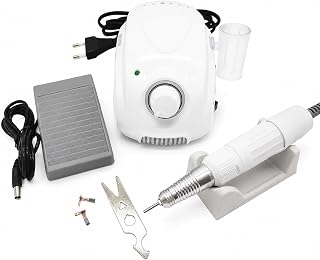 Electric Nail Drill 35000RPM Professional Efile with Foot Pedal, Variable Speed Control Low Vibration Manicure Kit for Acrylic Gel Nails, Pedicure Home Salon Use(B)