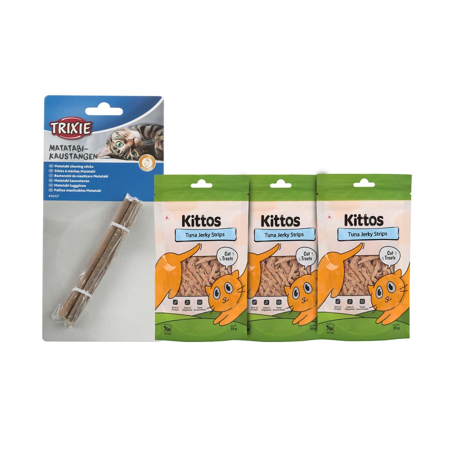 Combo of - Trixie Matatabi Chewing Stick - 10 Gm with Kittos Tuna Jerky Strip, 35 g - (Pack of 3)-image-37