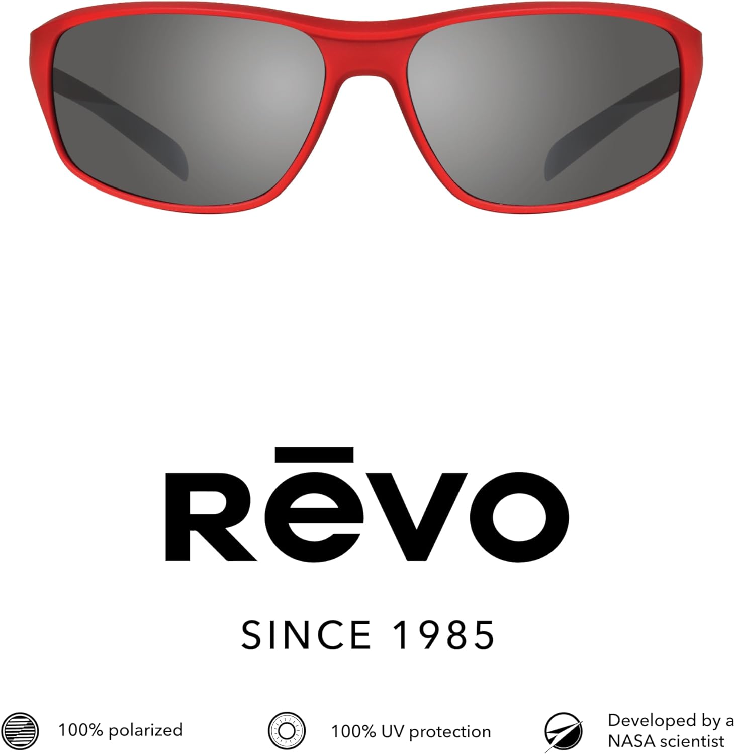 Revo Vertex Polarized Sunglasses | Lightweight Wraparound Profile | Sporty Rectangle Frame