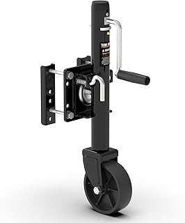 1200 lbs Trailer Jack with Wheel, 10" Lift, Bolt On Tongue Jack for RV, Boat, Trailer and More