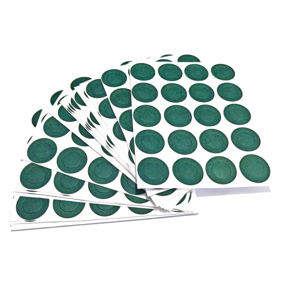 DVFOYTI 500pcs Green Color 18650 Li Battery Insulator Ring Hollow Self Adhesive Paper Lithium Pack Cell Glue Electrode Insulated Paper